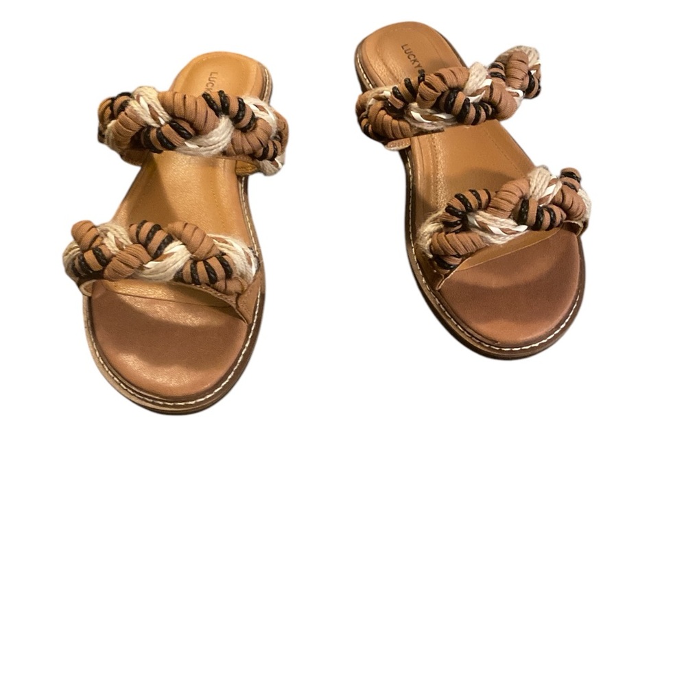 Women's Braided Sandals - Brown and Cream
